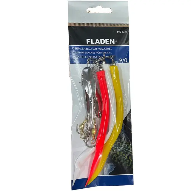 Fladen dyphavshekle makrellfiske #9/0 3 makrellrykk og 3 gummimakk 