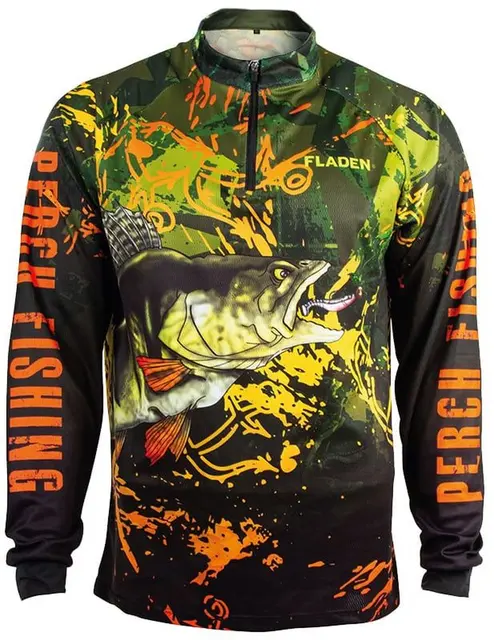 Fladen Pixel Pullover Perch S Langermet genser med half zip glidelås 