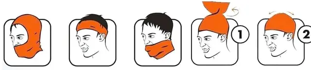 Fladen Multiscarf Pixel Lax Hals / Buff med laksemotiv 