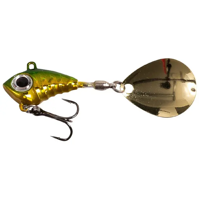 Fladen Conrad Vibra Tail Green/Gold 10g Effektiv og lettfisket vibra spinner 