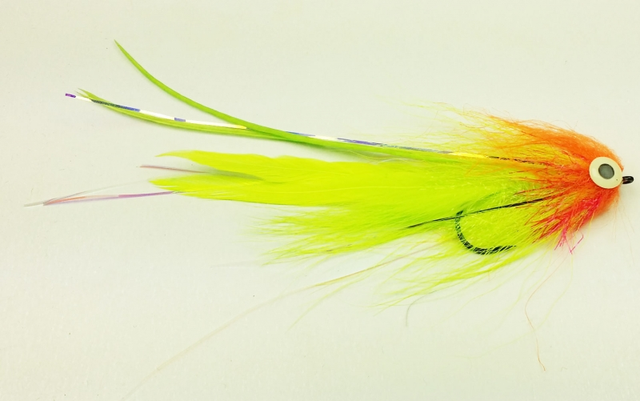 Bauer Pike Deceiver #4/0 Red & Chartreus Kvalitetsfluer fra kjente leverandører 