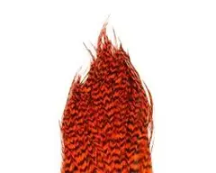 Whiting Bugger Pack Grizzly Dyed Orange Lange fj&#230;r med naturlig tapering