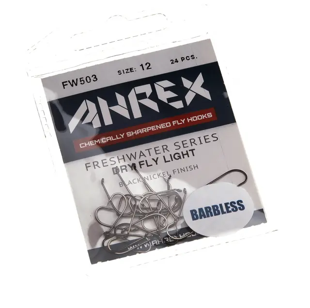 Ahrex FW503 Dry Fly Light Barbless #10 24pk Fluebindekrok tørrflue 