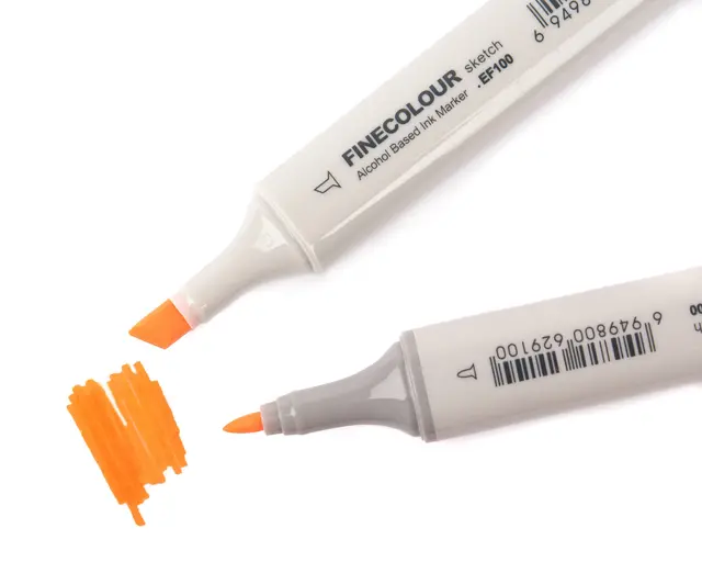 Flydressing Color Marker Fluo Orange Vannfast permanent tusj til fluebinding 