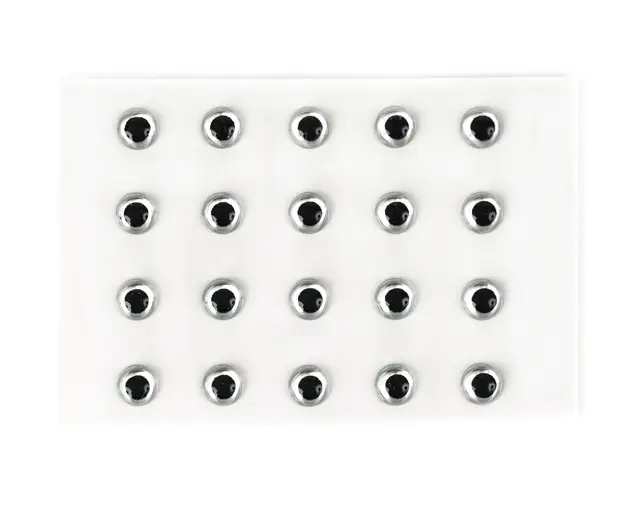 Flydressing Epoxy Eyes svart/silver 3,1mm 
