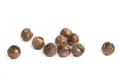 Flydressing Gritty Slotted Tungsten Bead Metallic Coffee 3mm