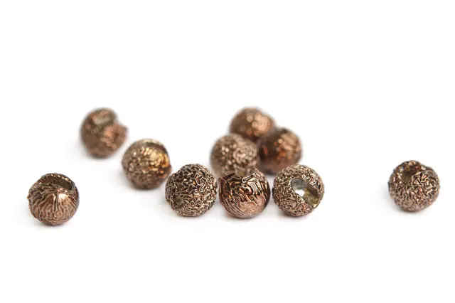Flydressing Gritty Slotted Tungsten Bead Metallic Coffee 3mm 