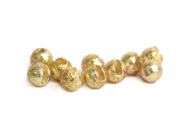 Flydressing Gritty Slotted Tungsten Bead Metallic Gold 3mm 