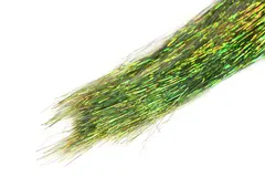 Hedron Flashabou Pearl Dyed olive Syntetisk materiale til fluebinding