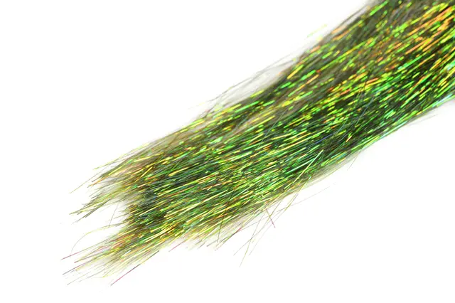 Hedron Flashabou Pearl Dyed olive Syntetisk materiale til fluebinding 