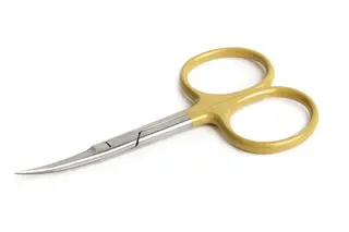 Flydressing High Grade Scissor Curved 4&quot; Gold h&#248;ykvalitets saks for fluebinding