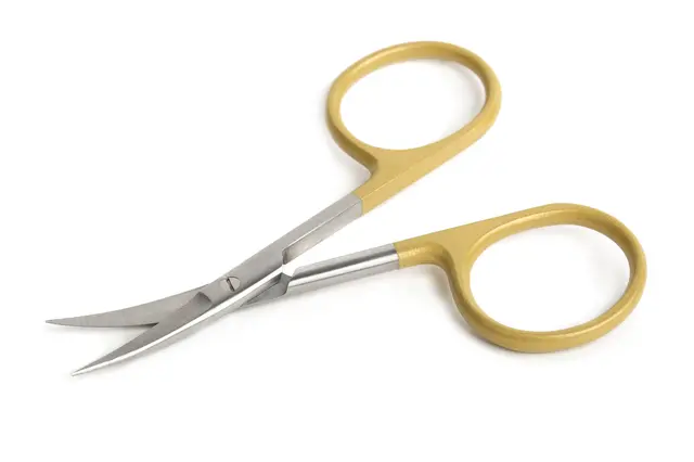 Flydressing High Grade Scissor Curved 4" Gold høykvalitets saks for fluebinding 