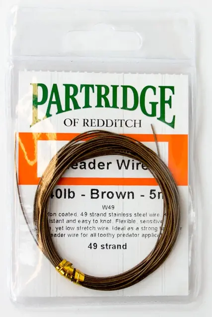 Partridge Knottable Leader Wire 20lb Brown 