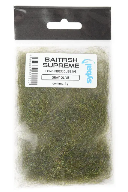 Sybai Baitfish Supreme Gray Olive Super Dubbing til fiskeimitasjoner 
