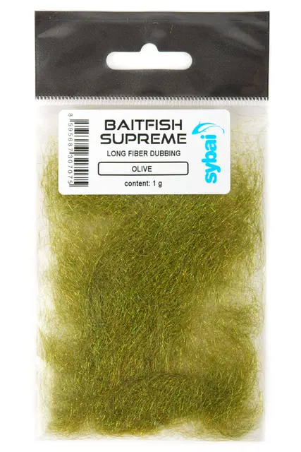 Sybai Baitfish Supreme Olive Super Dubbing til fiskeimitasjoner 