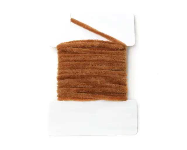 Textreme Round Chenille 2mm Light Brown Chenille av høy kvalitet til fluebinding 