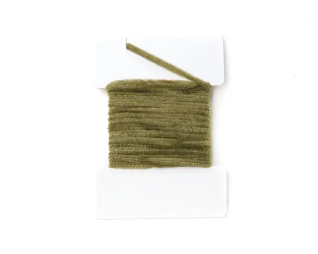 Textreme Round Chenille 2mm Olive Chenille av høy kvalitet til fluebinding 