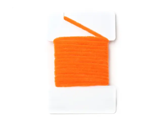 Textreme Round Chenille 2mm Fluo Orange Chenille av høy kvalitet til fluebinding 