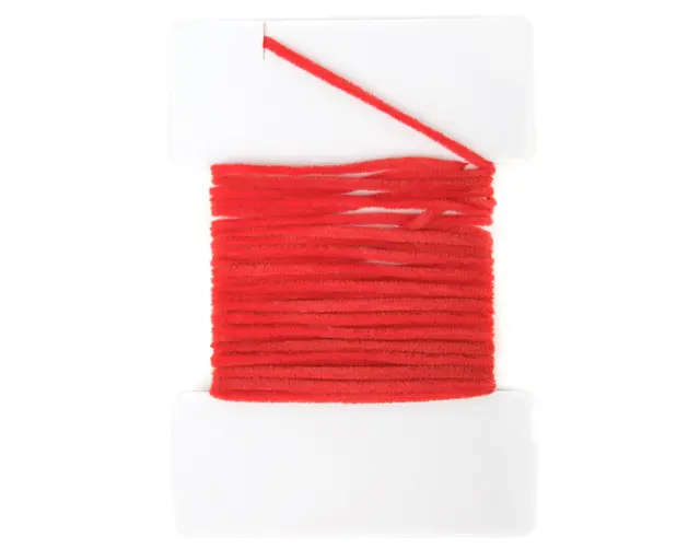Textreme Suede Chenille Red Chenille av høy kvalitet til fluebinding 