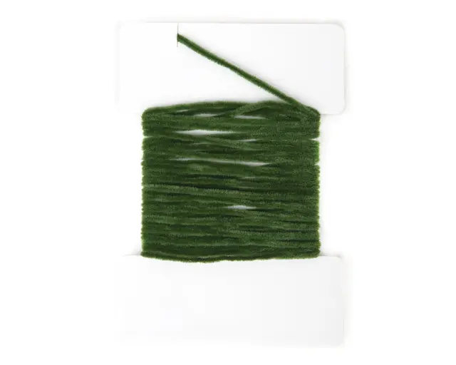 Textreme Suede Chenille Olive Chenille av høy kvalitet til fluebinding 