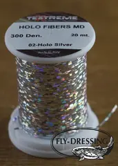 Textreme Holo Fibers M silver Holografisk tr&#229;d til fluebinding