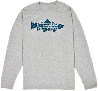 Fr&#246;din Free Rivers &amp; Wild Fish L Sleeve Long Sleeve, heather grey