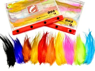 Fr&#246;din Heron Hackle Feather Pack 10 farger, 100 fj&#230;r