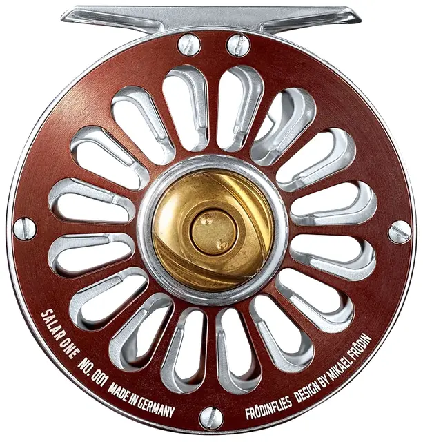 Frödin Salar Burgundy Reel #6/8 Klassiske fluesneller for laksefiske 
