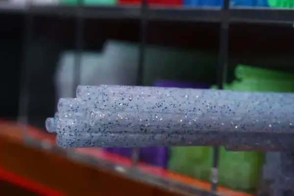 FF Tube 3mm Soft Glitter Silver Blue Glitter 