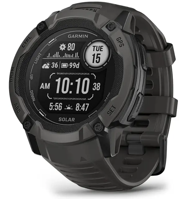 Garmin Instinct 2X Solar Grafitt GPS smartklokke med LED-lykt 