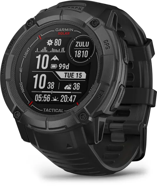 Garmin Instinct 2X Solar Tactical Edt Taktisk GPS smartklokke med LED-lykt 