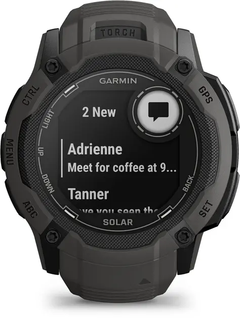 Garmin Instinct 2X Solar Grafitt GPS smartklokke med LED-lykt 