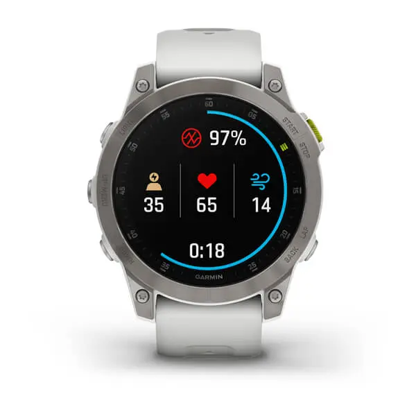 Garmin epix™ (Gen 2) Sapphire Hvit Titan GPS-klokke - 47 mm 