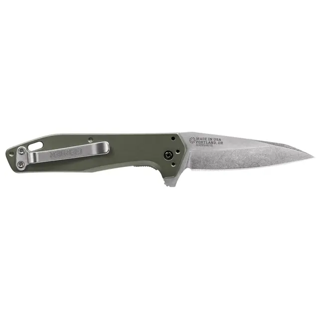 Gerber Fastball Flat Sage Foldekniv med belteklips og fingerflip 
