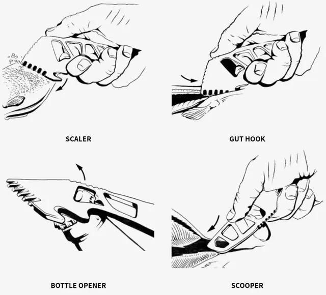 Gerber Gutsy Gut Scoop Scaler Silver Skjellskarape med bukåpner og opptrekker 