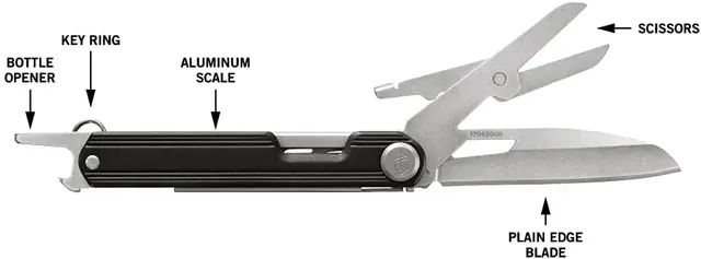 Gerber ArmBar Slim Cut Onyx Multiverktøy med 4 funksjoner 71g 