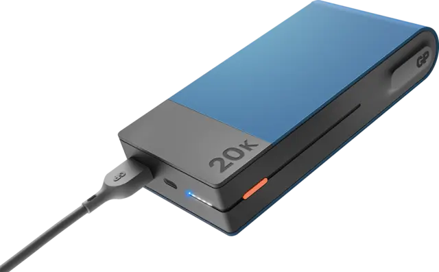 GP Powerbank M2 Blue 20000 mAh, 22,5 W ladehastighet 
