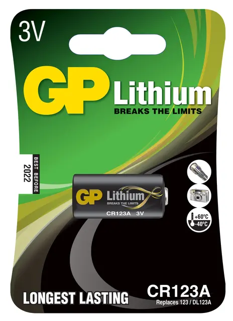 GP Lithiumbatteri, CR123A 1- pack 