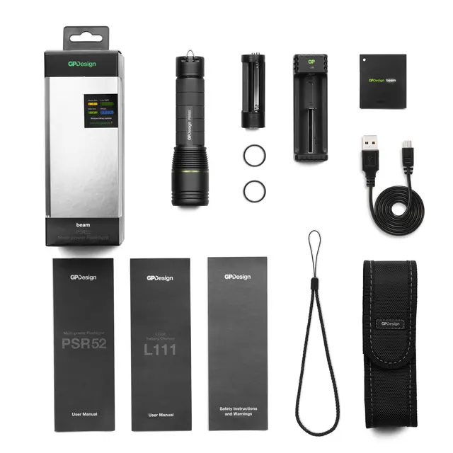 GP Design PSR52 oppladbar lommelykt 1050 Lumen 
