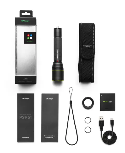 GP Design PSR51 oppladbar lommelykt 470 Lumen 