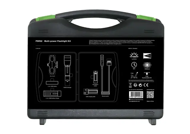 GP Design Jakttilbehør-sett AK01 Våpenfeste, Fjernbryter, Lommelykt 