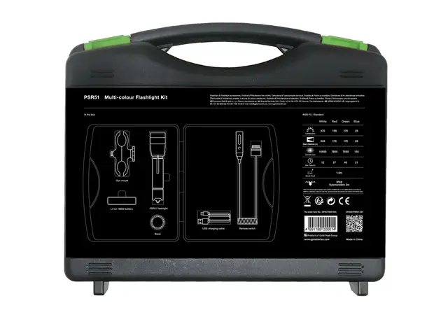 GP Design Jakttilbehør-sett AK02 Våpenfeste, Fjernbryter, Lommelykt 