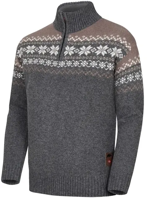 Gridarmor Snøkrystall Half Zip Grey S Grey/Beige/White, herre 