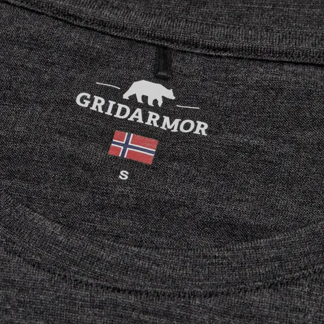 Gridarmor Larsnes Merino T-skjorte W L Dk. greymelange 