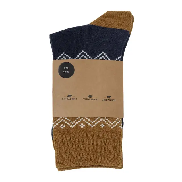 Gridarmor Heritage merino socks 36-39 Navy blue/beige/white 