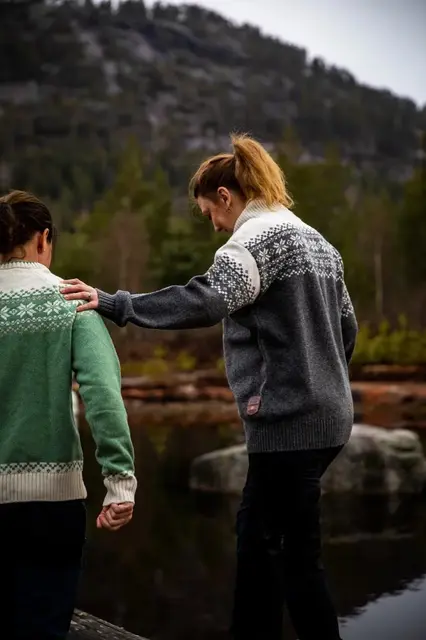 Gridarmor Snøkrystall Half Zip Ullgenser Melange S 