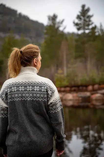 Gridarmor Snøkrystall Half Zip Ullgenser Melange S 