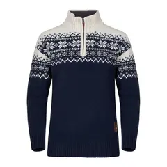 Gridarmor Sn&#248;krystall Half Zip Ullgenser Navy/White S