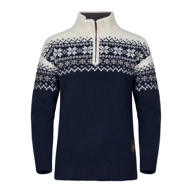 Gridarmor Snøkrystall Half Zip Ullgenser Navy/White S 