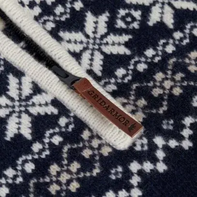 Gridarmor Snøkrystall Half Zip Ullgenser Navy/White S 